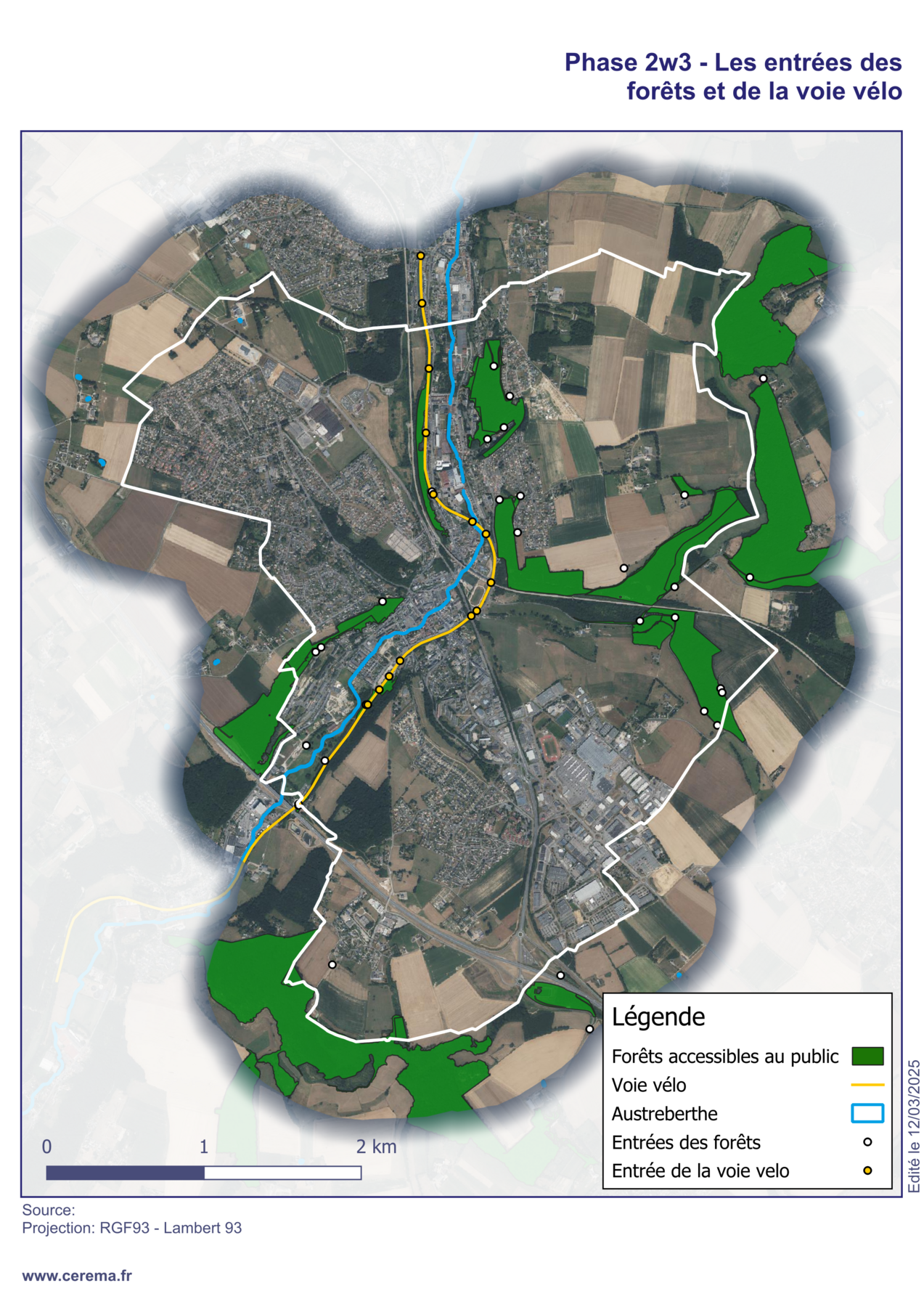 Entrées piétonnes des espaces de nature retenus